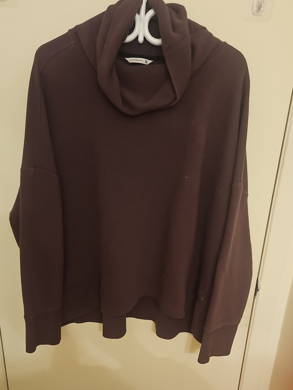 Relaxed Cowl-Neck Sweater in Dark Brown